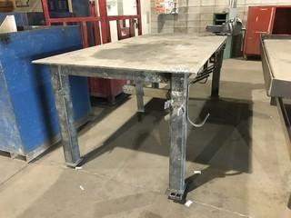 4' x 97" Steel Shop Table w/ Record 6" Bench Vise