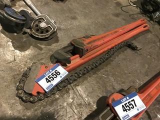 Lot of Ridgid C-36 Chain Vise and Ridgid 24" Pipe Wrench