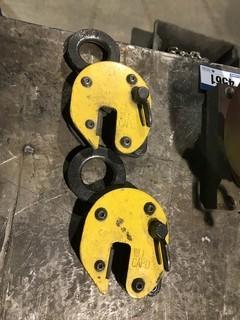 Lot of (2) 3/4" 3,300lb Plate Clamps
