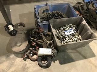 Lot of Asst. Clevices, Chain, Hooks, etc.