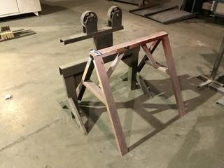 Lot of Steel Sawhorse and Rolling Stand