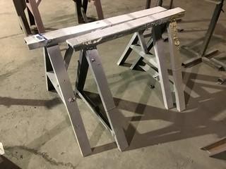 Lot of (2) Steel Sawhorses