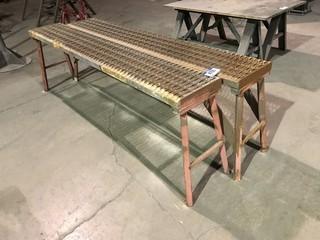 Lot of (2) 6' X 1' Grating Stools