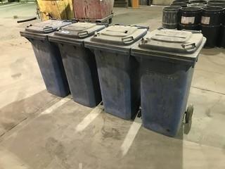 Lot of (4) Wheel Away Trash Bins