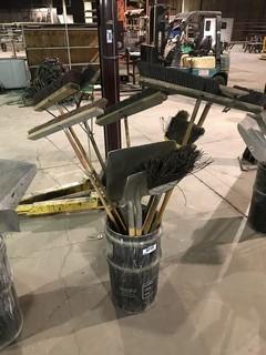 Lot of Asst. Brooms, Shovels, and Squeedgee