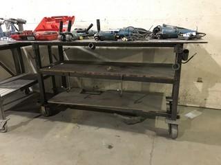 79" X 3' Steel Shop Work Bench on Casters