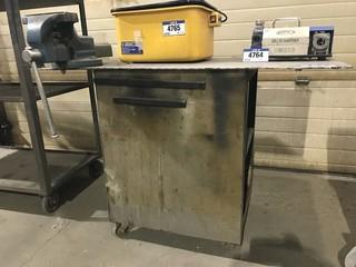 49" X 25" Steel Shop Work Bench on Casters w/ 8" Bench Vise