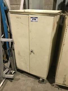 Roll Away 2-Door Shop Cabinet w/ Contents Including Asst. Hose, etc.