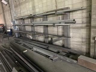 Contents of Single Cantilever Racking Including Square Tubing, Angle Iron, Pipe, I-Beam etc.