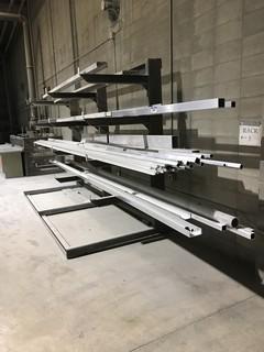 Contents of Single Cantilever Racking Including Asst. Aluminum Pipe, Square Tubins, Edging, Grating, etc.