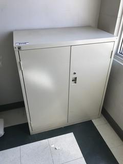 2-Door Metal Cabinet w. Contents Including Asst. Paper, Toner, etc.