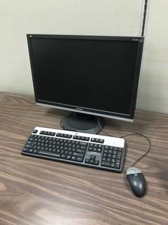 Lot of Desktop Computer, Desktop Speakers, Viewsonic Monitor, HP Monitor, Mouse, Keyboard, etc.