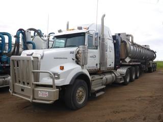 2012 WESTERN STAR 4900SA Tri Drive Highway Tractor, 362,435 Km, 9,525 Hrs, c/w Cummins ISX-15 (550 HP, 18 Spd, 20,000 Lb Front, 69,000 Lb Rear Axles, Differential & Inter-Axle Lockups, 54" Sleeper, Wet Kit & Hyd Oil Cooler, 385/65/22.5 Front, 1IR24.5 Rear Tires, Sold with SV01.