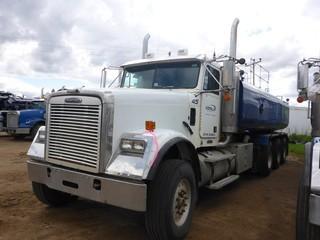 2007 FREIGHTLINER FLD120SL Tri Drive Water Tanker c/w DETROIT Series 60 (515 HP), Auto, 15,700 Lb Front, 48,000 Lb Rear Axles, A/R Susp, 265" Wheelbase, Differential & Inter Axle Lockups, 2011 TWl 8,000 Gallon Single Compartment Steel Water Tank SN 105 c/w BOWIE 3" Pump c/w Hyd Drive Mounted in Hot Box, Float Level Indicator, Pup Eqpt, 315/80R22.5 Front, 11R24.5 Rear Tires.