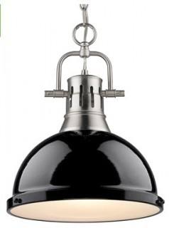 Golden Lighting - Duncan - 1 Light pendant - Black Shade