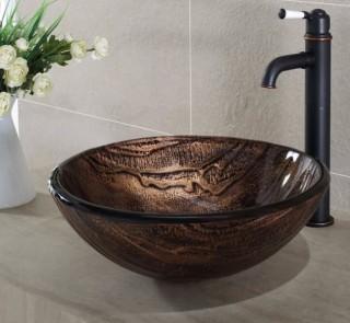 Kraus Gaia Glass Circular Vessel Bathroom Sink (KUS2548)