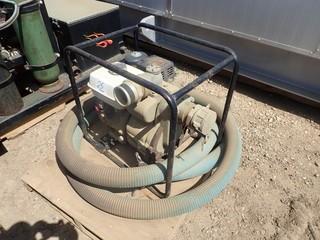 Honda 3" Trash Pump w/ Crate of Discharge Hose. **LOCATED IN STETTLER MAIN YARD**