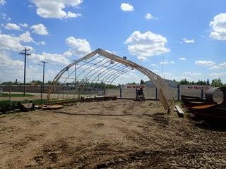 Tent Frame Approx. 40'x35'. **LOCATED IN STETTLER MAIN YARD**
