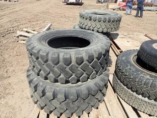 Lot of 4 Loadmaster Solideal 16-ply 15.5-25L3 Equipment Tires. **NOTE: USED, LOCATED IN STETTLER EAST YARD**