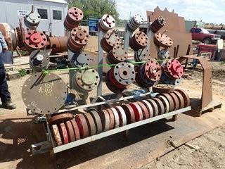 Lot of Rack w/ Approx. 120 Asst. Hydro Test Flanges. **LOCATED IN STETTLER EAST YARD**