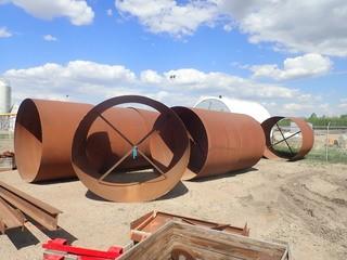 Lot of Approx. 16  A/4" X 96" OD X 72" LG SA36/44W Tank Shells- GREEN PAINT. **LOCATED IN STETTLER FAR EAST YARD**