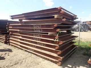 Lot of 9 Steel 8'x10' Skids w/ Roll Ends and 2 Steel 8'x10' Skids. **LOCATED IN STETTLER EAST YARD**