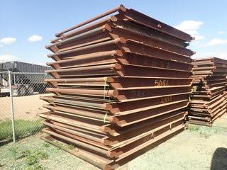 Lot of 12 Steel 8'x10' Skids w/ Roll Ends and 2 Steel 8'x8' Skids. **LOCATED IN STETTLER EAST YARD**