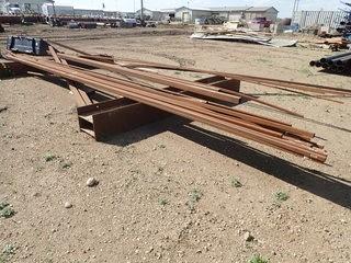 Lot of Asst. Structural Steel Including Channel Iron, Flat Bar, etc.- YELLOW PAINT. **LOCATED IN STETTLER EAST YARD**