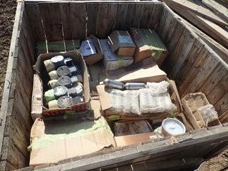 Crate of Asst. Parts Including Brass and Stainless Steel Gauges, Sweet and Sour Pneumatic Switch Levels, Regulators, Control Valves, etc. **LOCATED IN STETTLER CENTER OF EAST YARD**