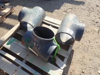 Lot of (3) 10" Tee Welds. **LOCATED IN STETTLER CENTER OF EAST YARD**