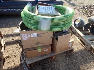 Lot of Asst. Parts Including Van Body Door Catch Spacers, Hydraulic Pumps, Check Valves, Camlocks, Fasteners, Hose, etc. **LOCATED IN STETTLER CENTER OF EAST YARD**