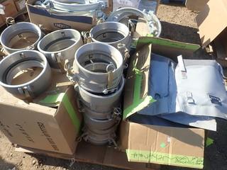 Lot of Camlocks, Clamps, Hose Insullation, and Single Hydraulic Blocks. **LOCATED IN STETTLER CENTER OF EAST YARD**