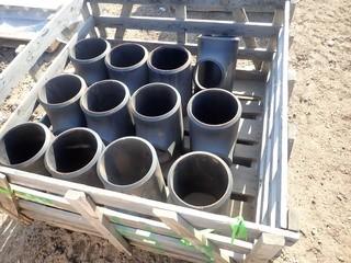 Lot of Approx. (12) 8"x6"  Reducing Tees. **LOCATED IN STETTLER CENTER OF EAST YARD**