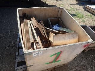 Crate of Asst. Brackets, Stands, Flanges, etc. **LOCATED IN STETTLER CENTER OF EAST YARD**