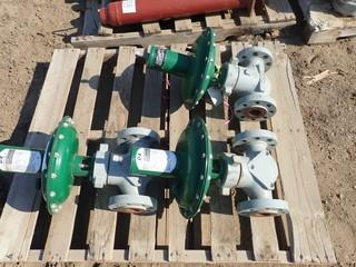 Lot of 3 Fisher D4 2" 600 RF Control Valves. **LOCATED IN STETTLER CENTER OF EAST YARD**
