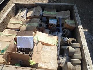 Crate of Asst. Fittings Including Nipples, Swagelocks, Couplings, Studs, Ball Valves, Tee's etc. **LOCATED IN STETTLER CENTER OF EAST YARD**