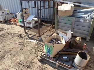 Lot of Asst. Laser Cut Steel, End Caps, Side Plates, Cart, etc. **LOCATED IN STETTLER EAST YARD.**