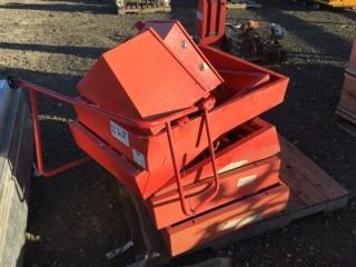 Rolling Cart c/w parts Bin, Fire Extinguishers and Assorted Parts.