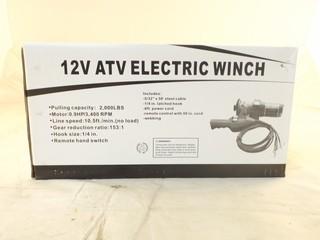 New 12V 2000LBS Electric ATV Winch