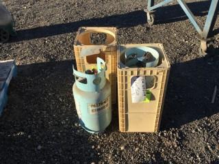 Qty of (2) DuPont Refrigerant Gas Cylinders w/ Case