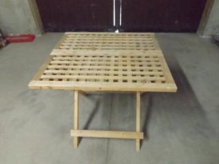 28" x 30" x 27" Folding Portable Wooden Table