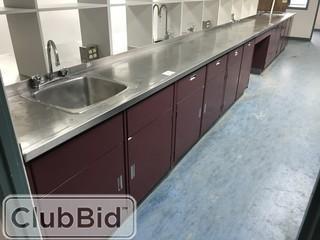 2' X 282" S/S Worktop, Metal Cabinets and Drawers w/ Single Well S/S Sink