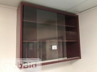(Qty 2) 3' X 47" X 12" Metal Wall Cabinets w/ Sliding Glass Doors