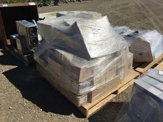 Pallet of Assorted Electrical Components: Pot Lights, Device Boxes, Junction Boxes, Etc.