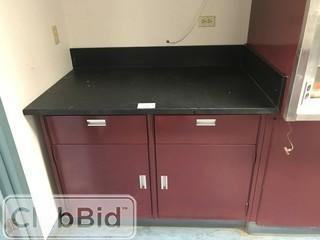30" X 51" Worktop and Metal Cabinets