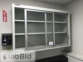 47" X 30.75" X12"Metal Wall Shelf w/ Sliding Glass Doors