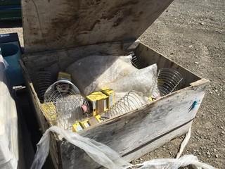 Crate of Industrial Bay Light Fixtures