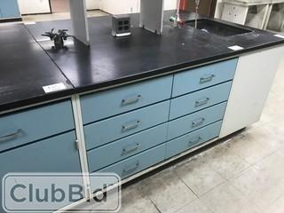 47" X 13" Worktop and Metal Drawers w/ Electrical Outlets, Air/ Gas, and Water