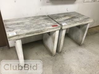 (Qty 2) 2' X 35" X 3" Marble Tables 