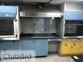 70" S/S Fume Hood w/ Sliding Glass Doors, Metal Cabinets, Water Faucets